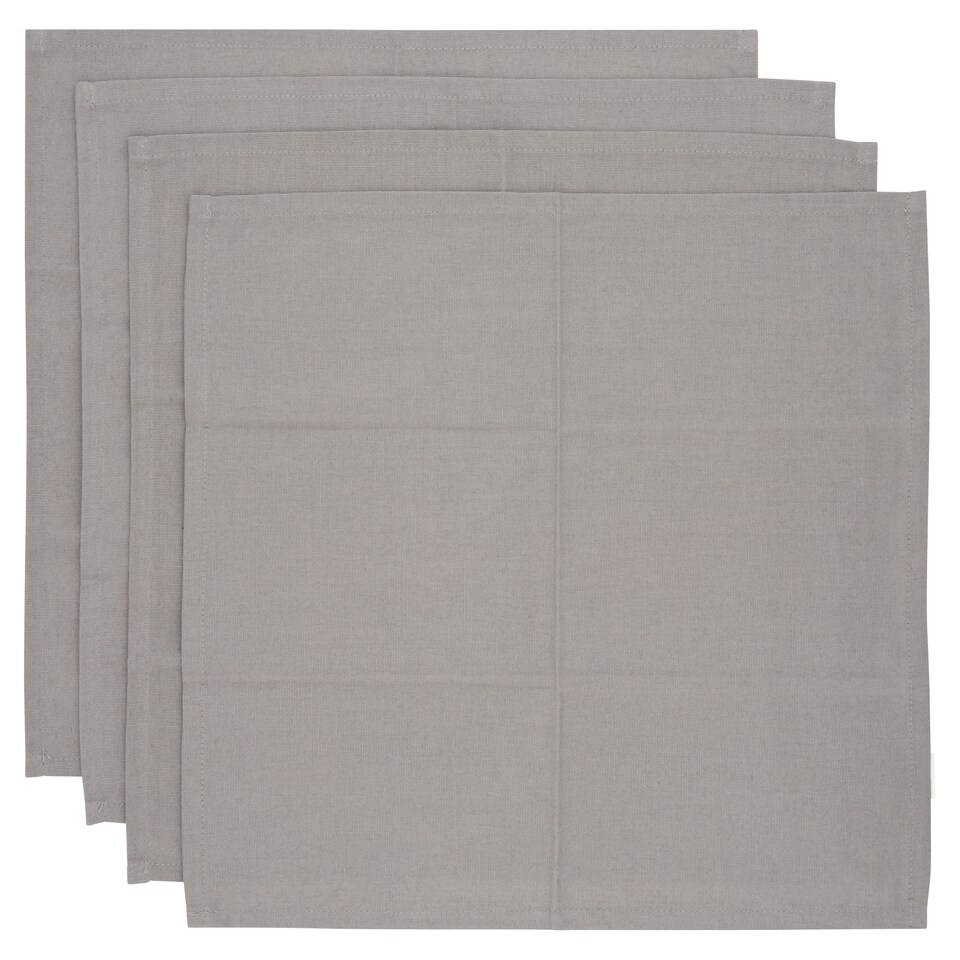 Tesco Grey Napkins 4 Pack