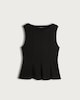 image 2 of F&F Pleated Sleeveless Peplum Top in Black