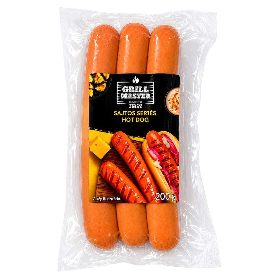 Grill Master sajtos sertés hot-dog 200 g