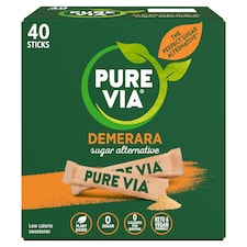 Pure Via Demerara Sweetener Sticks 40 Pack 60G