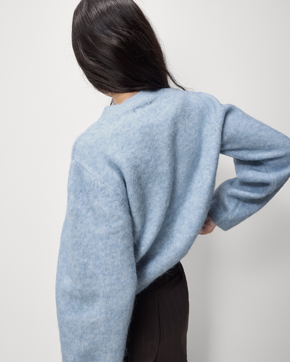 image 1 of F&F Crew Neck Cardigan in Blue