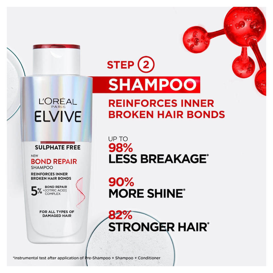 image 1 of L'oreal Elvive Bond Repair Shampoo 200ml