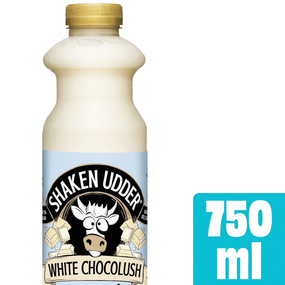 Shaken Udder White Chocolush Milkshake 750ml - Tesco Groceries