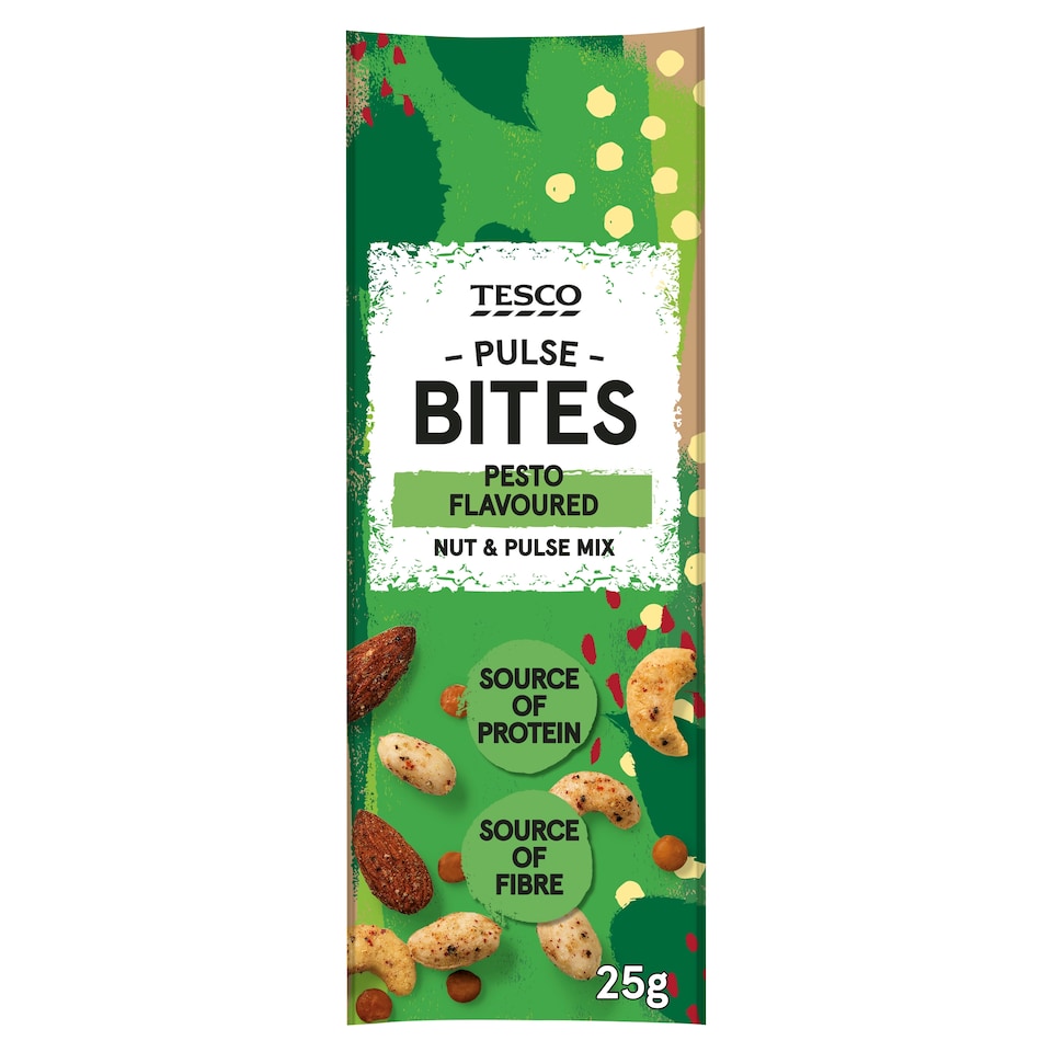 Tesco Pulse Bites Pesto Flavoured Nut & Pulse Mix 25G