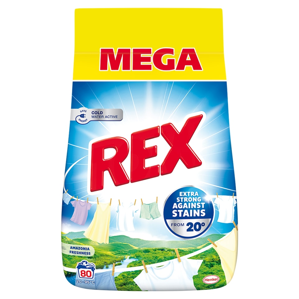 REX prací prášok Amazonia Freshness 80 praní, 4,4 kg