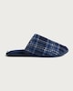 image 1 of F&F Check Print Mule Slippers in Navy