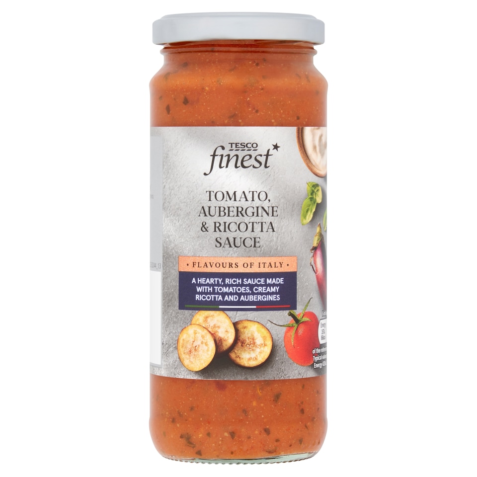 Tesco Finest Tomato, Aubergine & Ricotta Pasta Sauce 340G