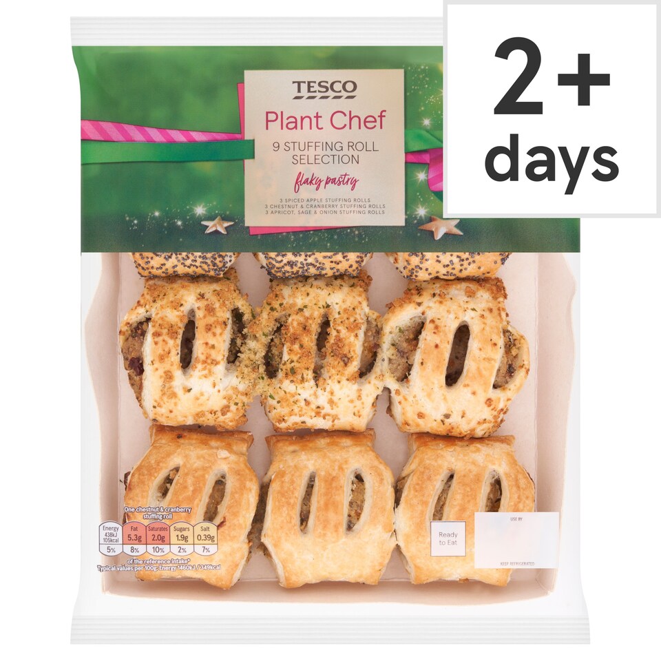 Tesco Plant Chef 9 Stuffing Roll Selection 270g Tesco Groceries