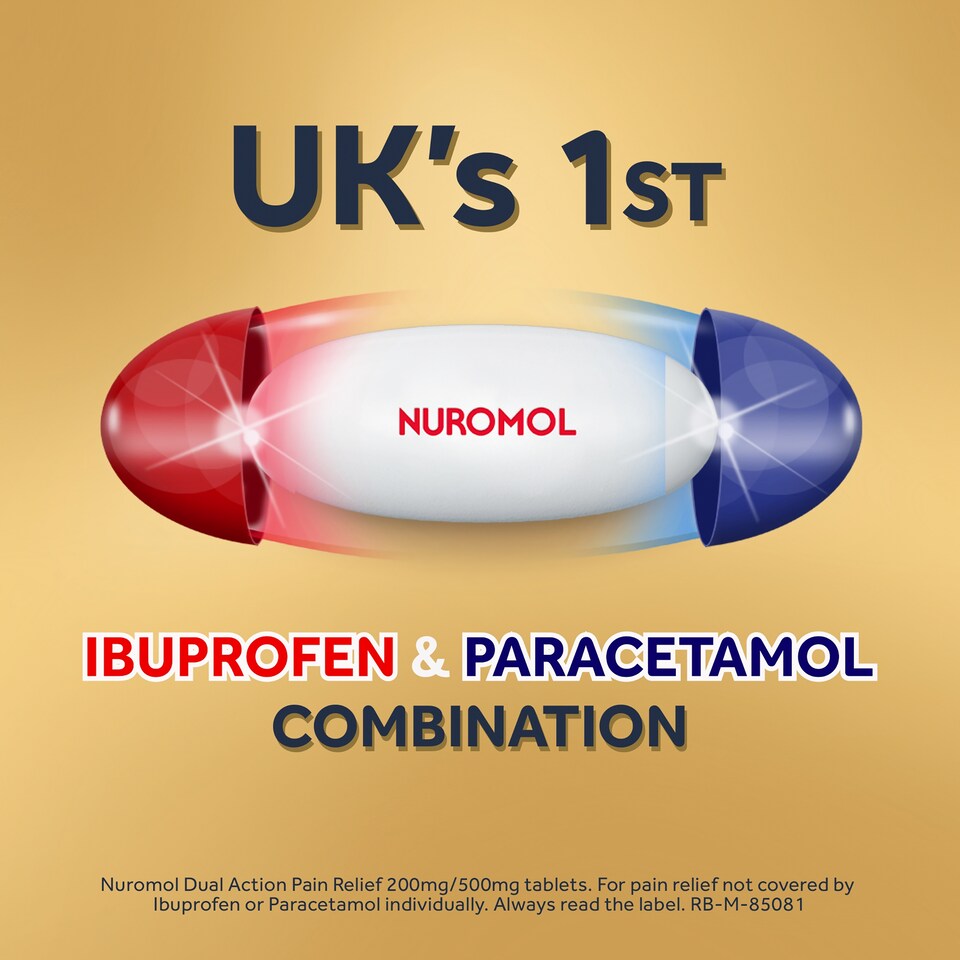 image 1 of Nuromol Dual Action Pain Relief Tablets - Ibuprofen, Paracetamol 12s