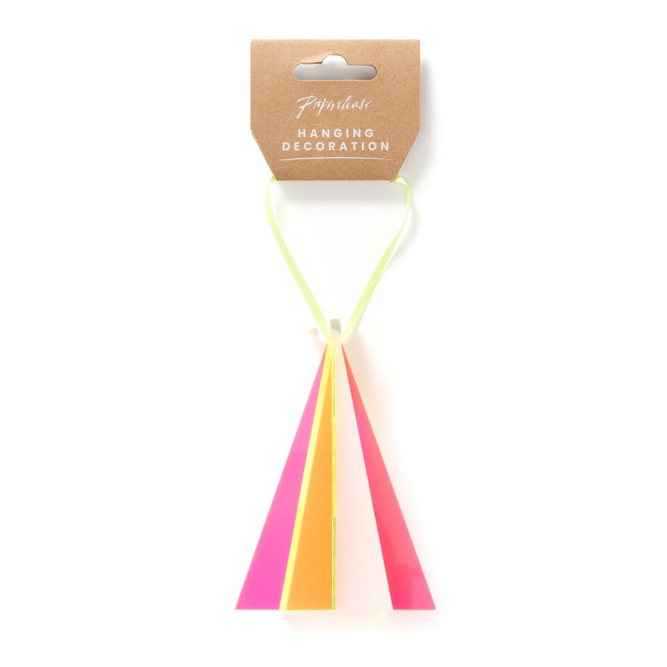 image 1 of Paperchase Neon Christmas Hanging Tree Decoration