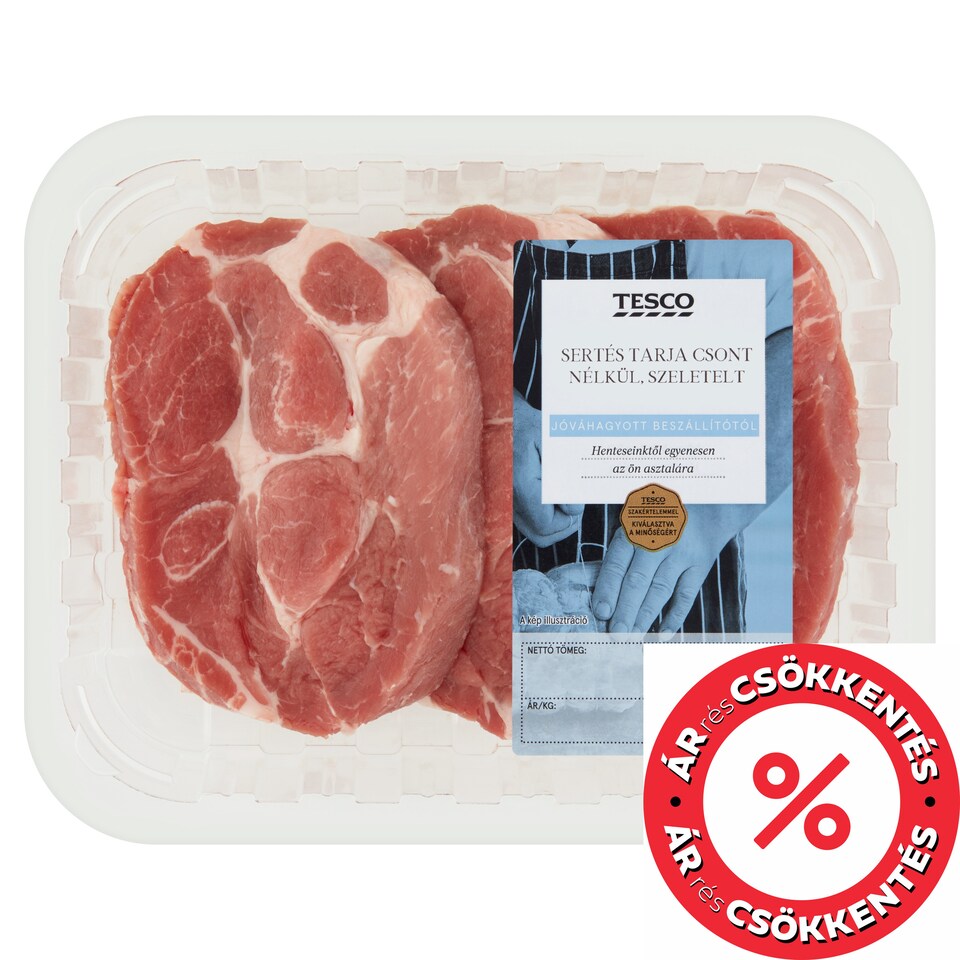 Tesco szeletelt sertés tarja csont nélkül 400 g