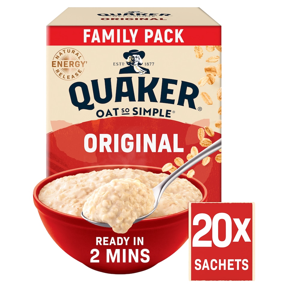 image 1 of Quaker Oat So Simple Original Porridge Sachets Big Pack 20x27g