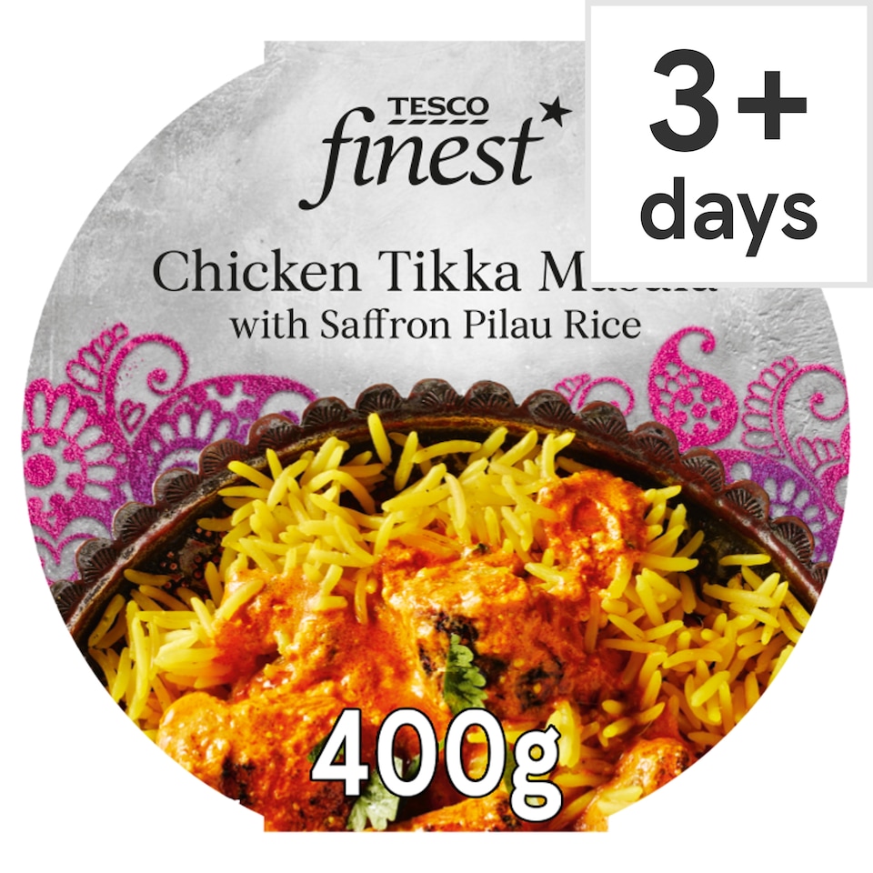Tesco Finest Chicken Tikka Masala Saffron Pilau Rice 400G