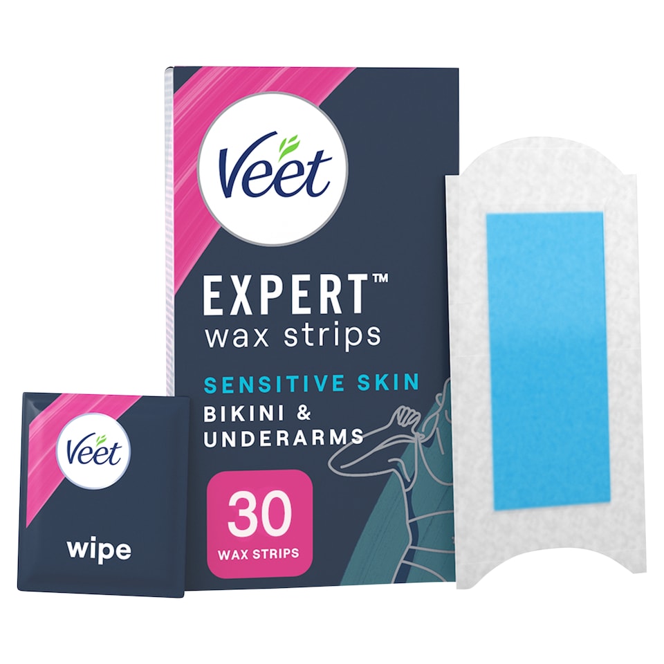 image 1 of Veet Expert Bikini & Underarm Wax Strips X30