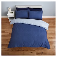F&F Home Bedding Blue Reversible Duvet Set Double 