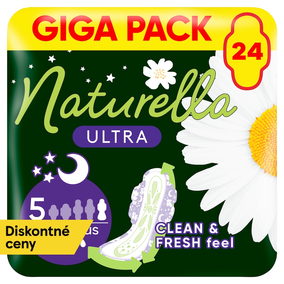 obrázok 1 z Naturella Ultra Night Plus vložky s krídelkami veľkosť 5 24 ks