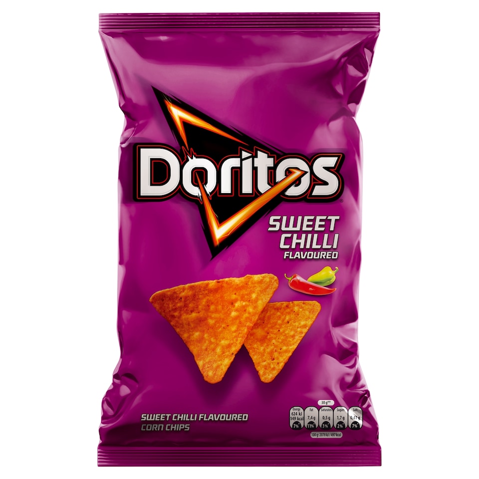 Doritos Kukuřičné lupínky s příchutí sladké chilli 100g