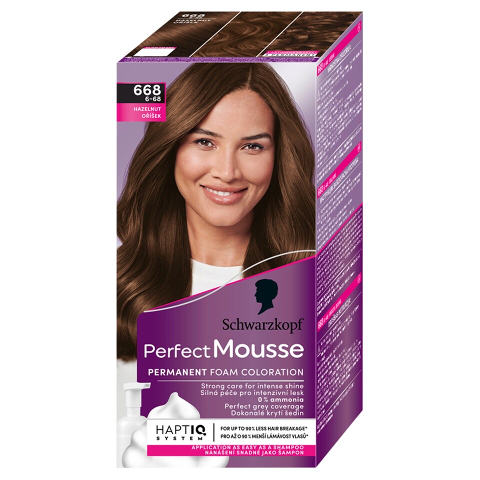 Obrázek 1 pro produkt Schwarzkopf Perfect Mousse barva na vlasy Oříšek 668 (6-68)