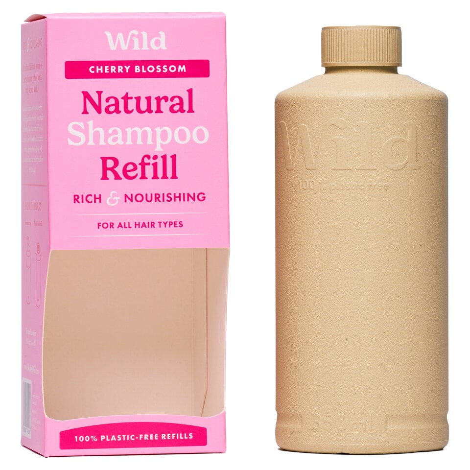 image 1 of Wild Natural Shampoo Refill - Cherry Blossom 350ml