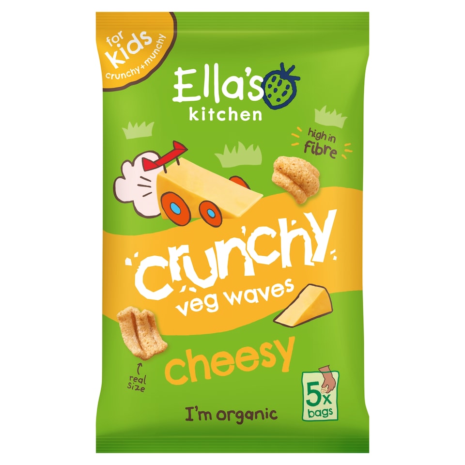image 1 of Ella's Kitchen Organic Crunchy Veg Waves - Cheesy 5 x 10g