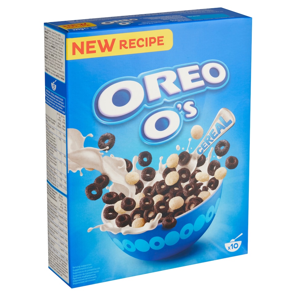 Oreo O's Cocoa Flavoured Crunchy Wheat Hoops with Vanilla Flavour Rice Discs 320g