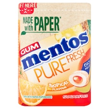 Mentos Pure Fresh Gum - Tropical Flavour 50 Pieces 100g