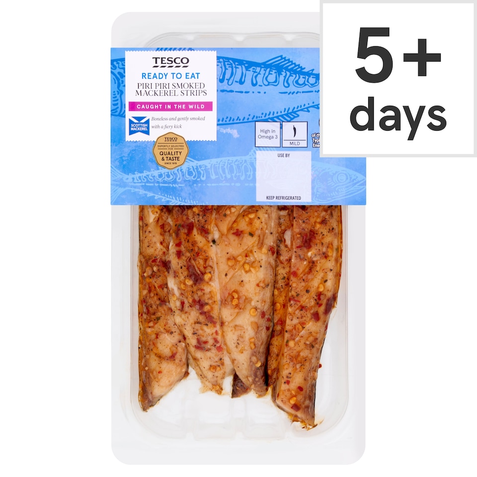 Tesco Piri Piri Smoked Mackerel Strips 200G