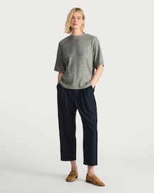F&F Carrot Leg Pleated Tapered Trousers in Navy