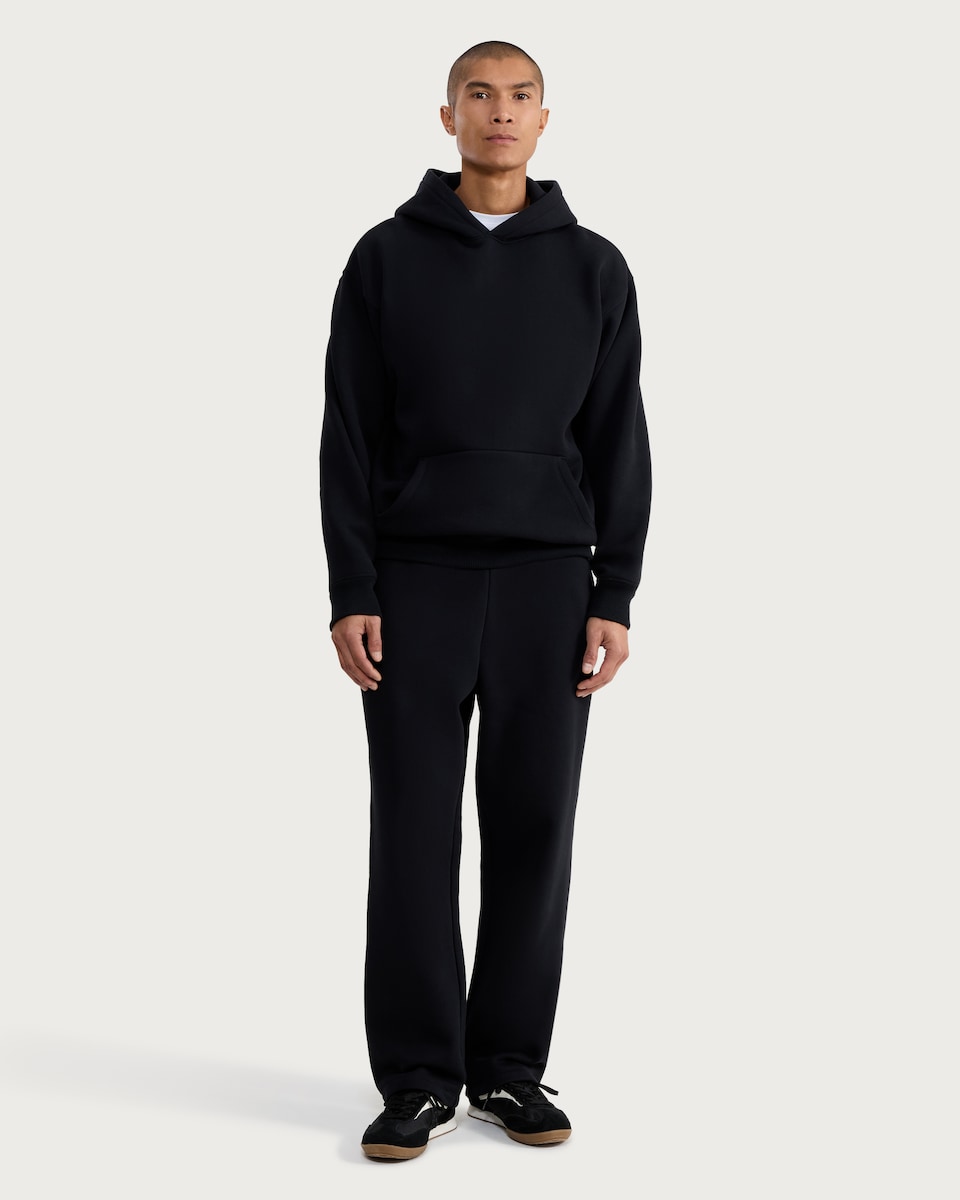 image 1 of F&F Heavyweight Kangaroo Pocket Oversized Hoodie in Black