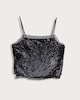 image 4 of The F&F Edit Organza Trim Sequin Embellished Co-ord Camisole in Black