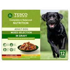 Tesco Dog Pouch Cuts In Gravy 12 X100g