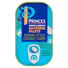 Princes Mackerel Fillets Indian Style Coconut Curry 125G
