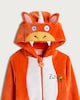 image 1 of Zog Zip Up Hooded Onesie in Orange