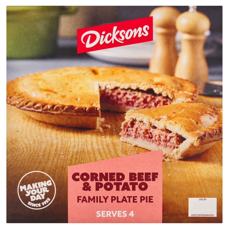Dicksons Corned Beef and Potato Family Plate Pie 730g
