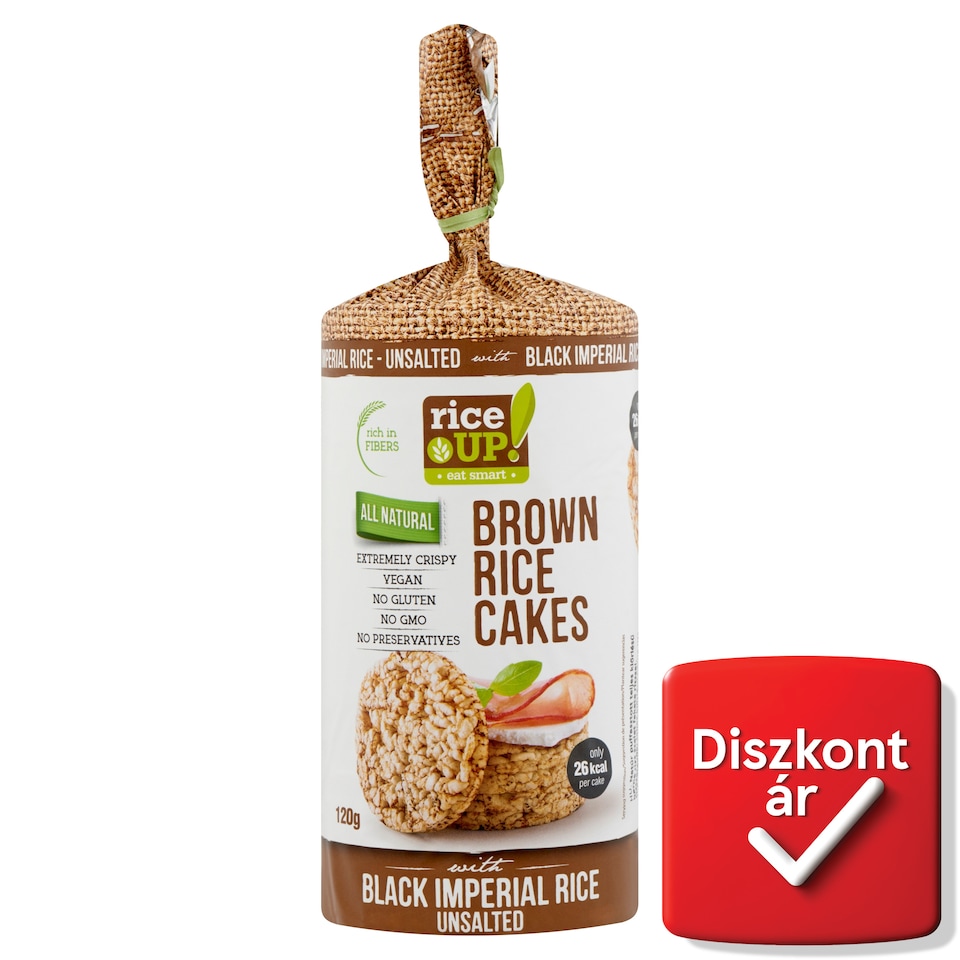RiceUp! Eat Smart natúr teljes kiőrlésű puffasztott rizs barna és fekete rizzsel 120 g  1. kép