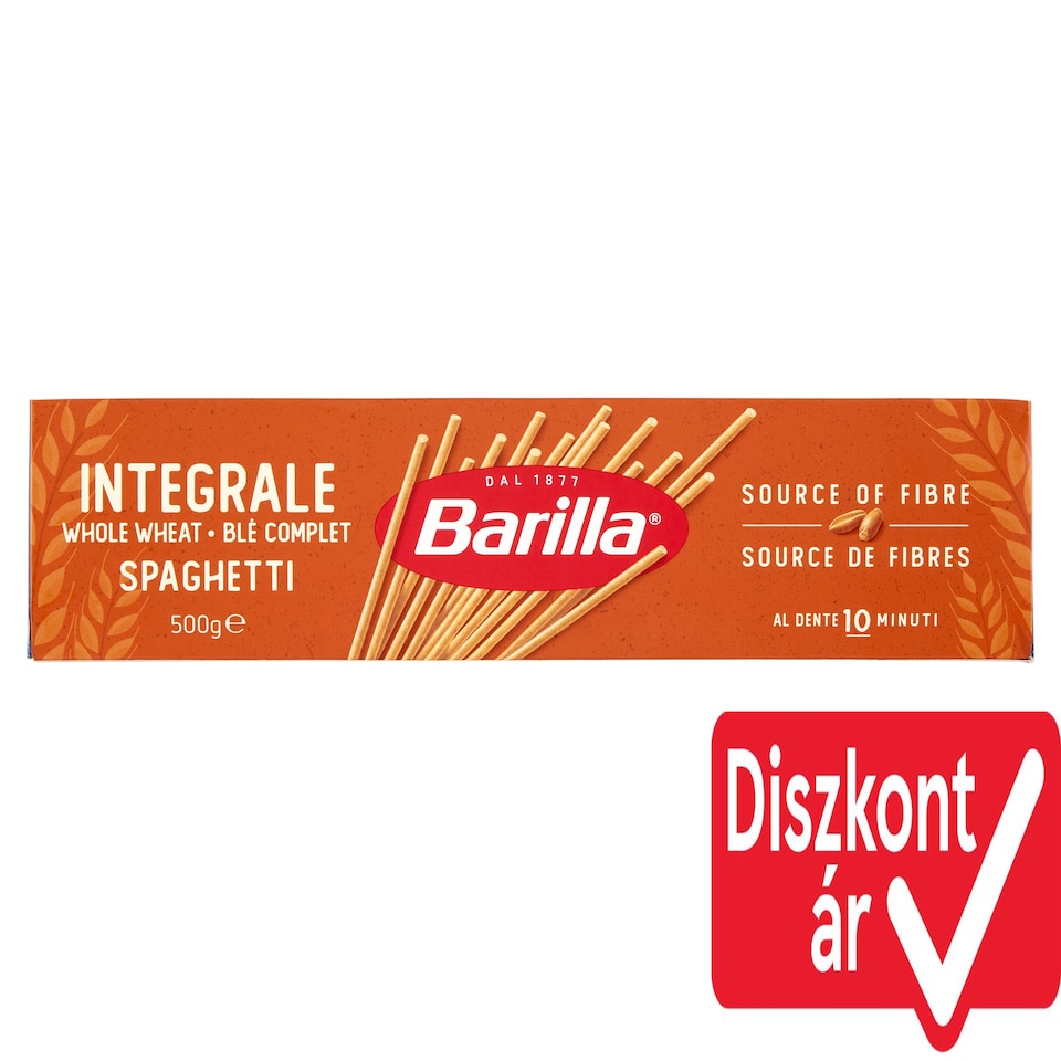 Barilla Spaghetti N.5 teljes kiőrlésű szálas durum száraztészta 500 g