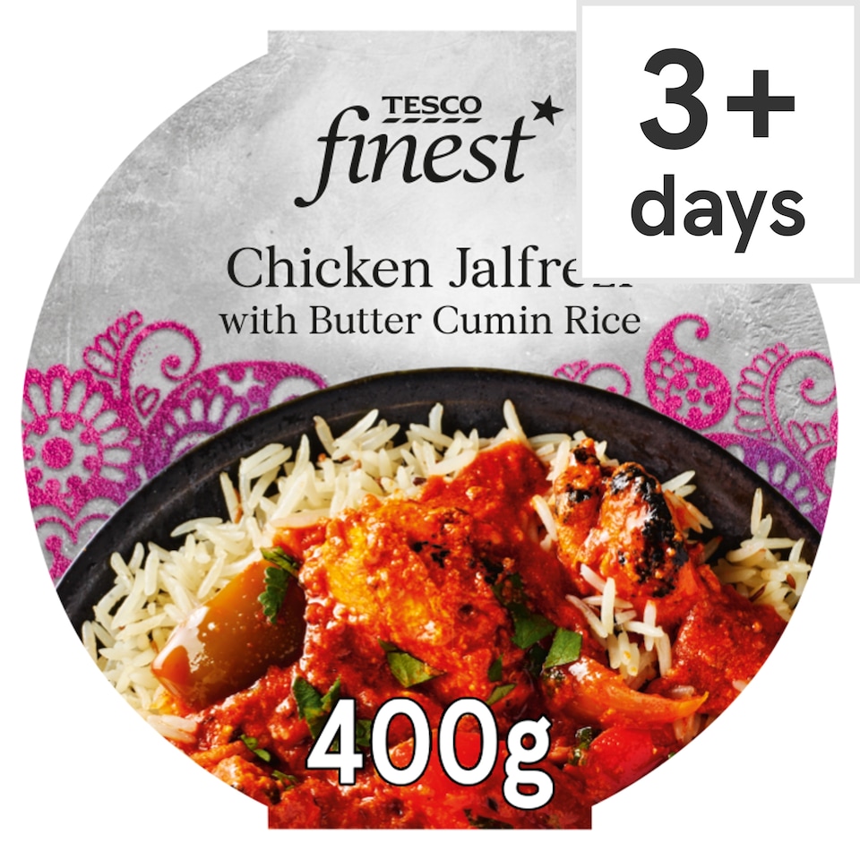 Tesco Finest Chicken Jalfrezi & Butter Cumin Rice 400G