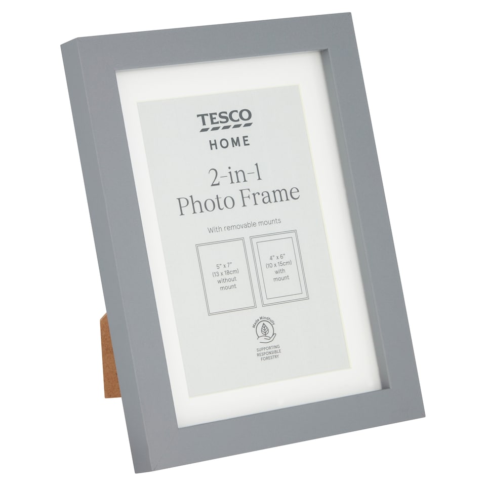 image 1 of Tesco Photo Frame 2 In 1 Grey