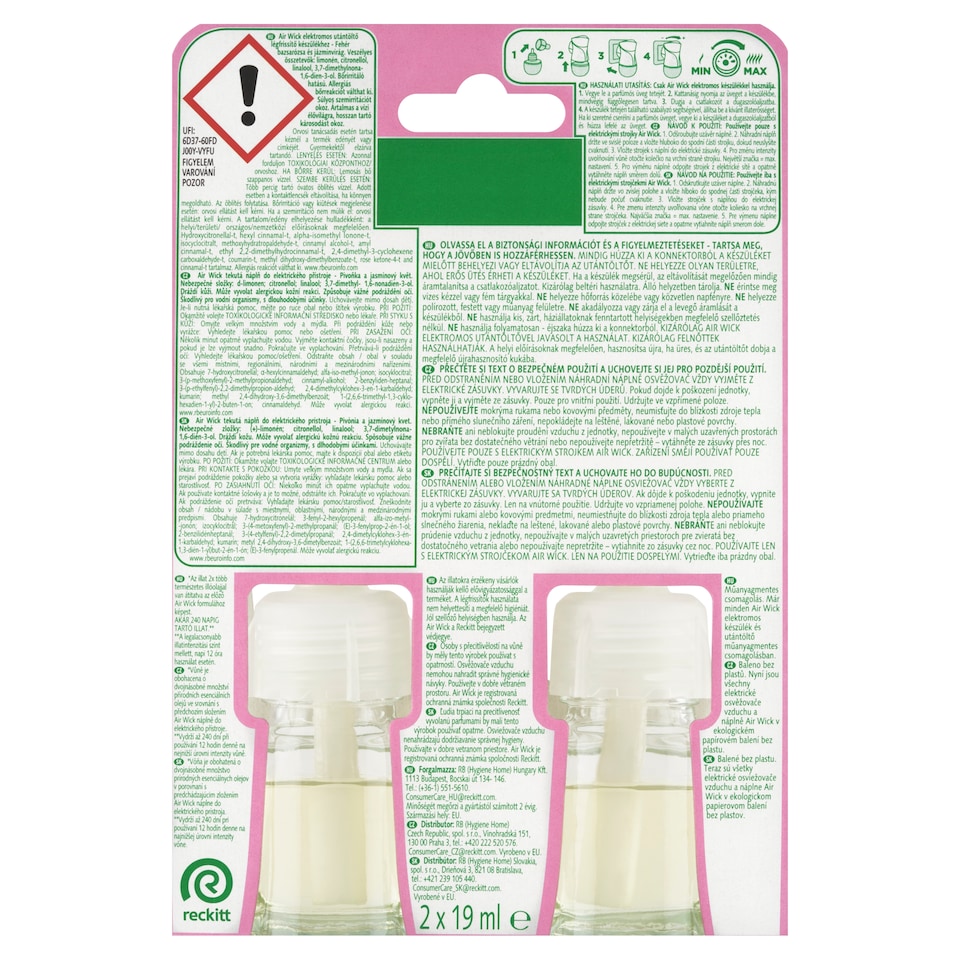 image 1 of Air Wick Liquid Refill for Electric Device White Peony & Jasmine Blossom 2 x 19ml