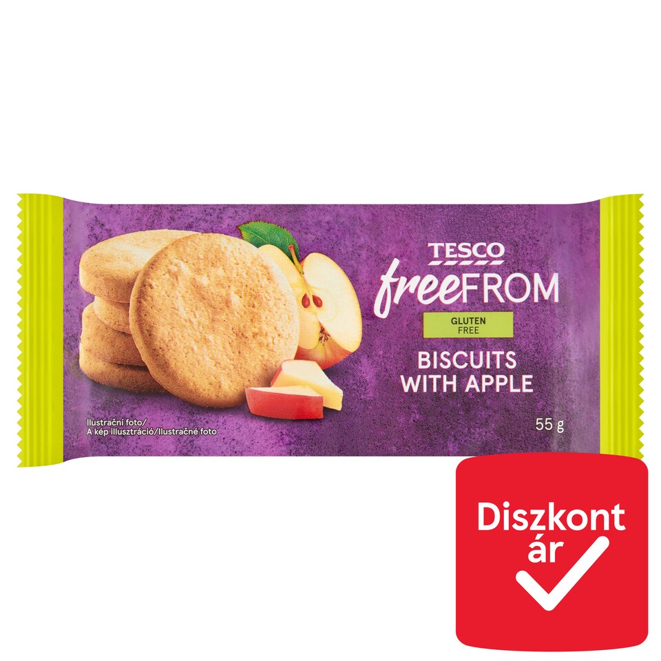 Tesco Free From gluténmentes almás keksz 55 g