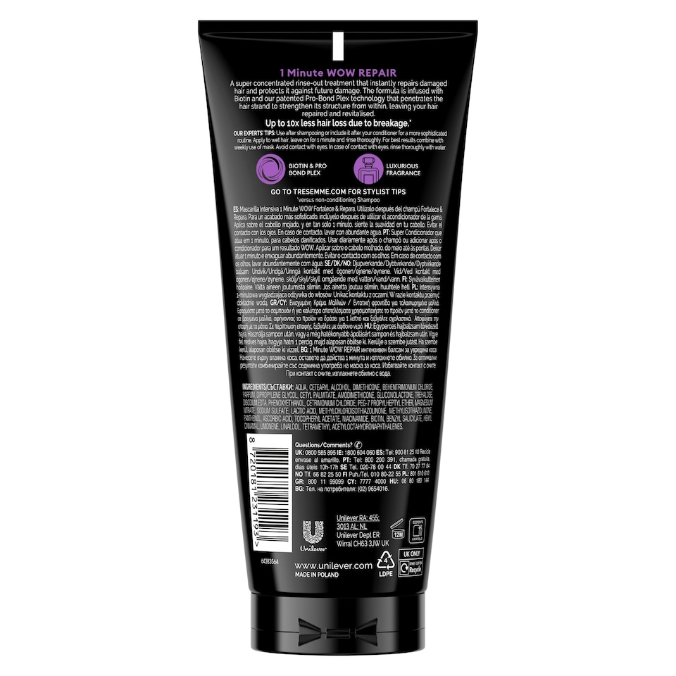 image 1 of TRESemme Intensive Hair Treatment 1 Minute Wow Repair 170ml