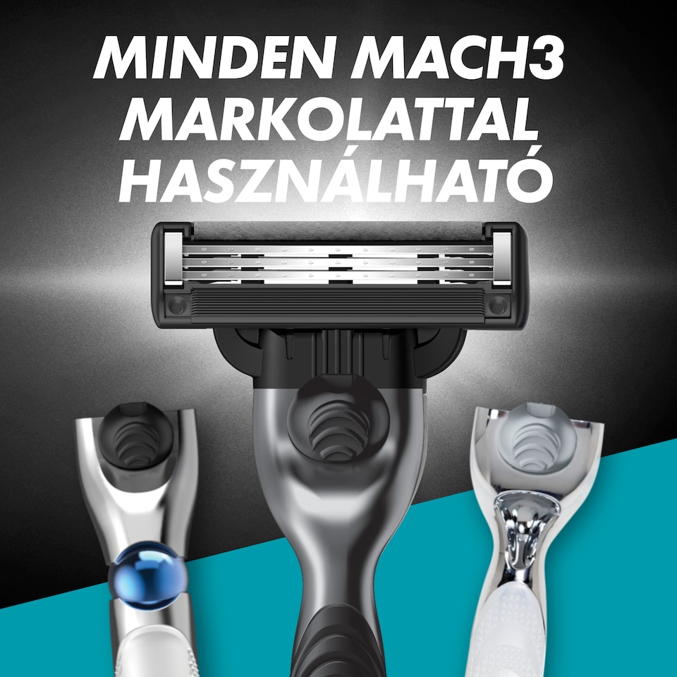 Gillette Mach3 Charcoal Férfi Borotvabetétek, 8 3 Pengés Borotvabetétek  1. kép