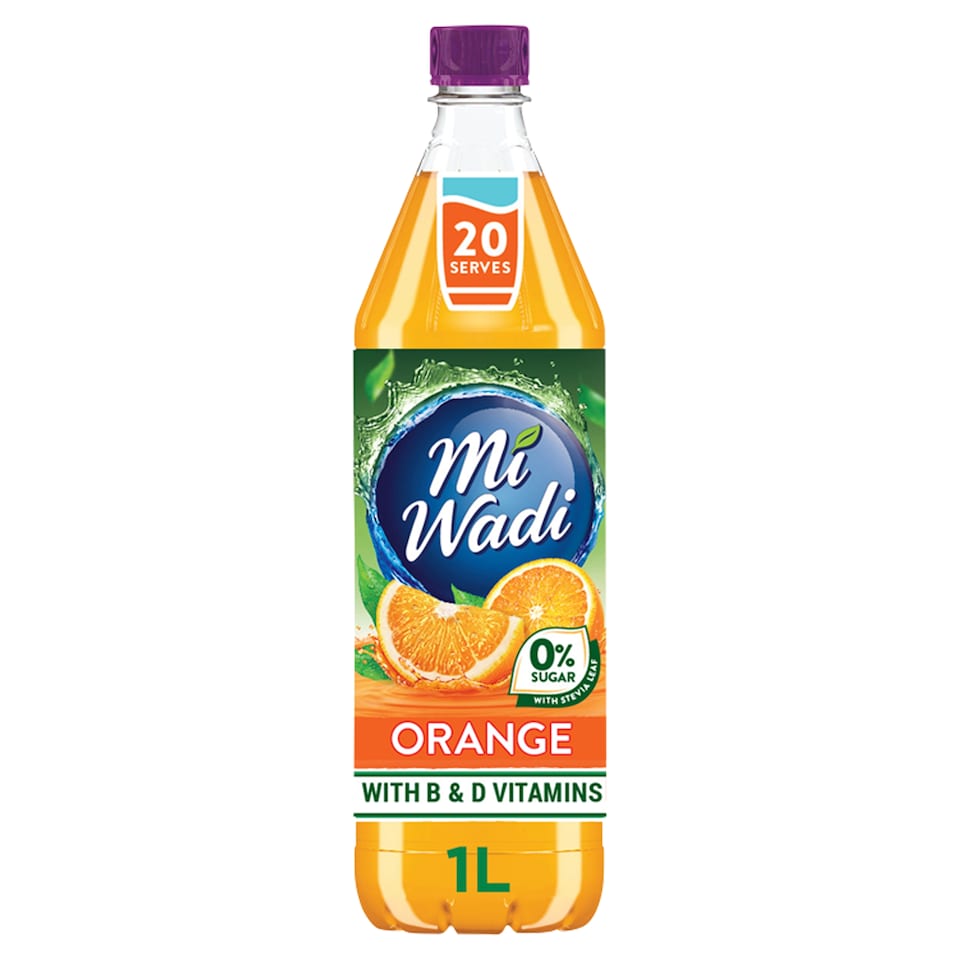 MiWadi Zero Orange Sugar Free Squash 1L