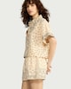image 2 of F&F Pure Cotton Scarf Print Co-ord Shorts in Cream