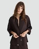 image 1 of F&F Drawstring Waist Wide Sleeved Shirt in Brown