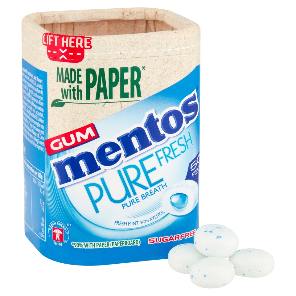image 1 of Mentos Pure Fresh Fresh Mint Gum 50 Pieces 100G