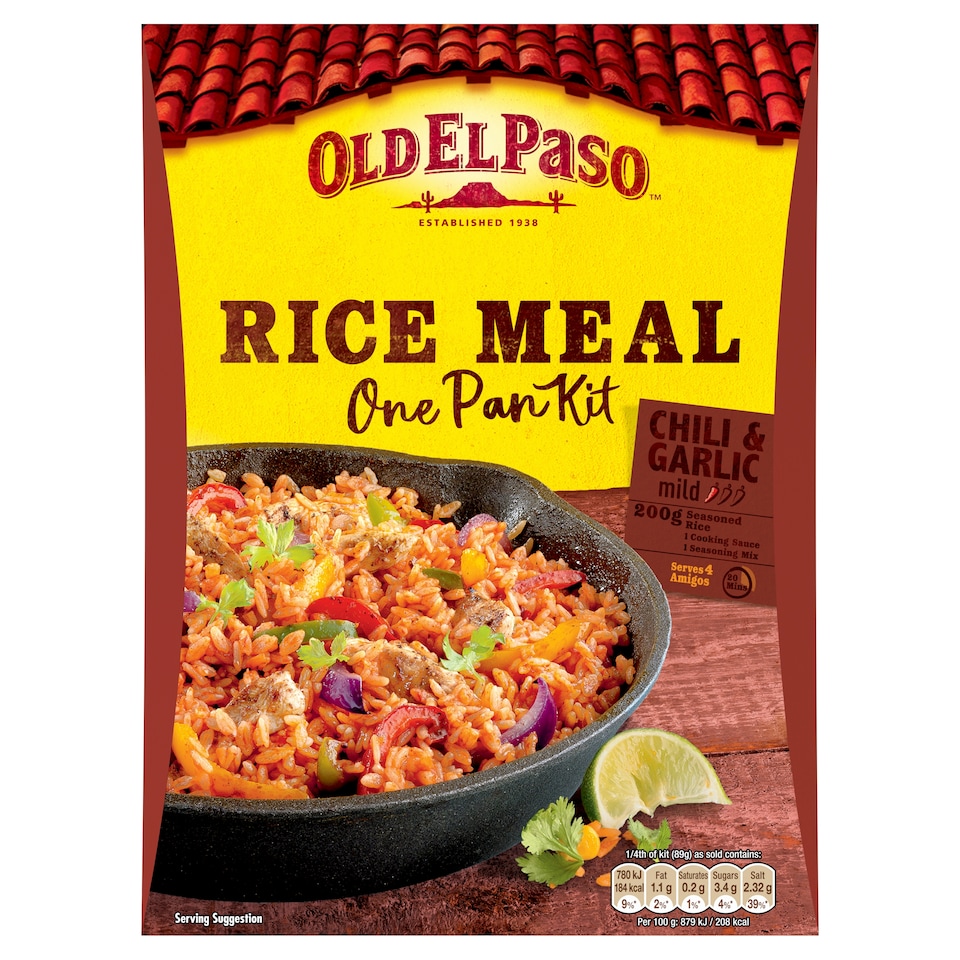 image 1 of Old El Paso Chilli & Garlic Rice Kit 355G