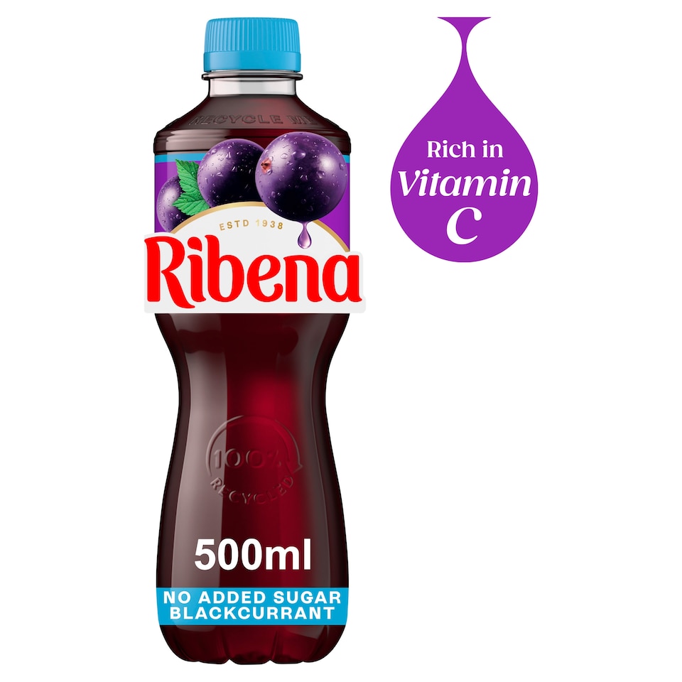 image 1 of Ribena Blackcurrant Juice Drink No Added Sugar 500ml
