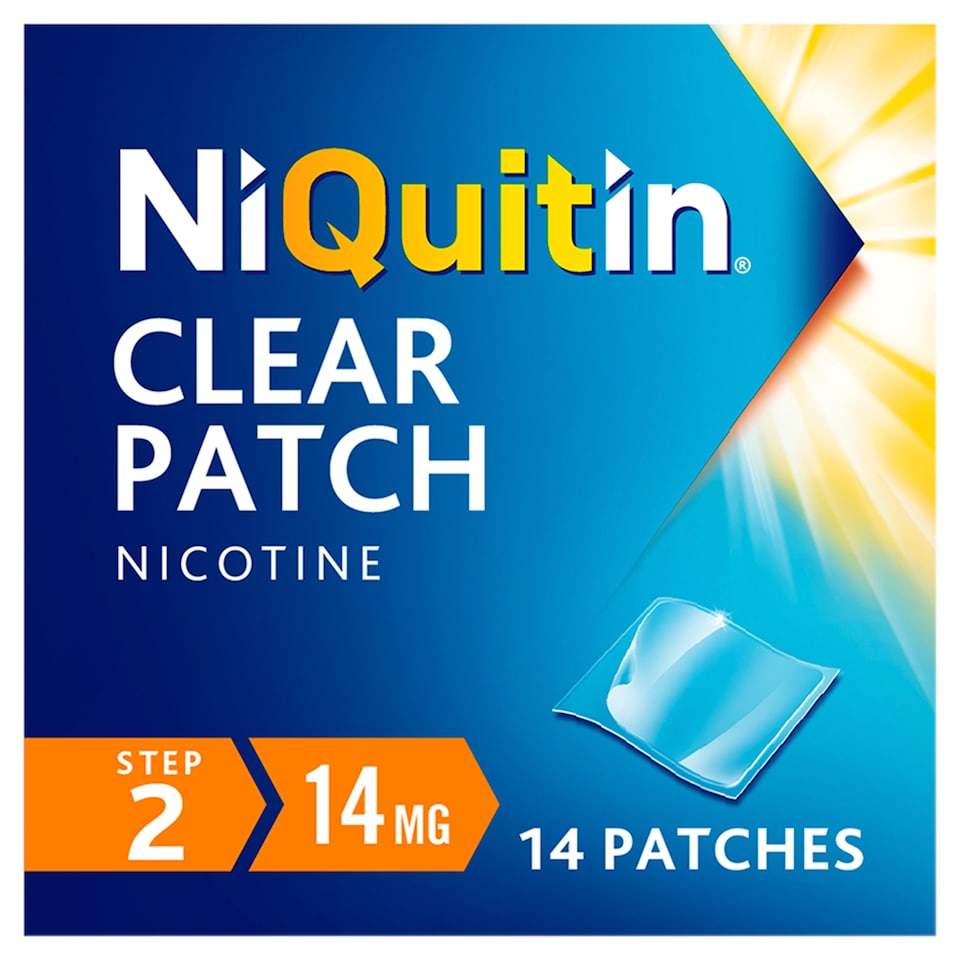 image 1 of NiQuitin Clear Patch Stop Smoking Aid Step 2 14mg Nicotine Patches 14s