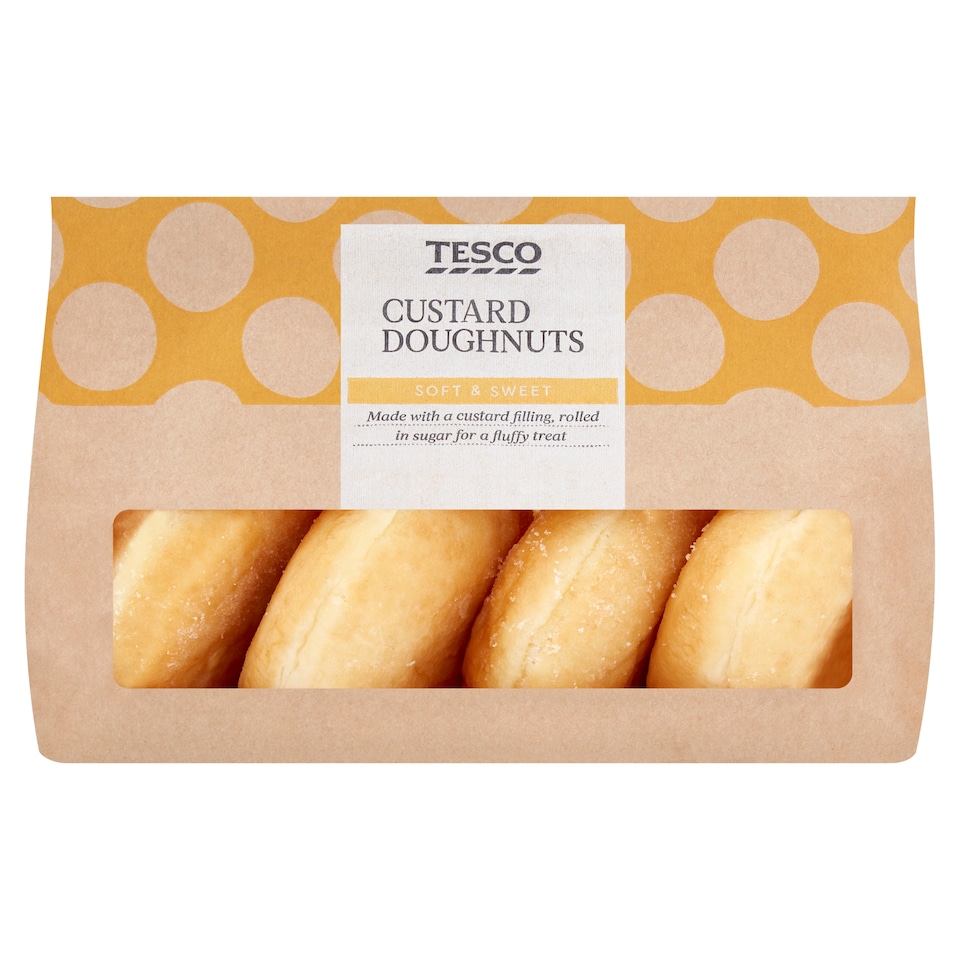 Tesco Custard Doughnuts 4 Pack